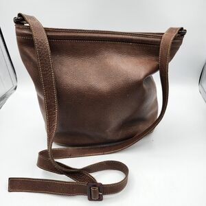 Unisa Brown Leather Bucket Bag
